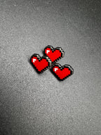 8-Bit Pixel Heart Filler Enamel Pin Set – 0.5"