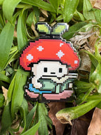 Reading Mushroom Enamel Pin – 1.5" (Sproutling Series)