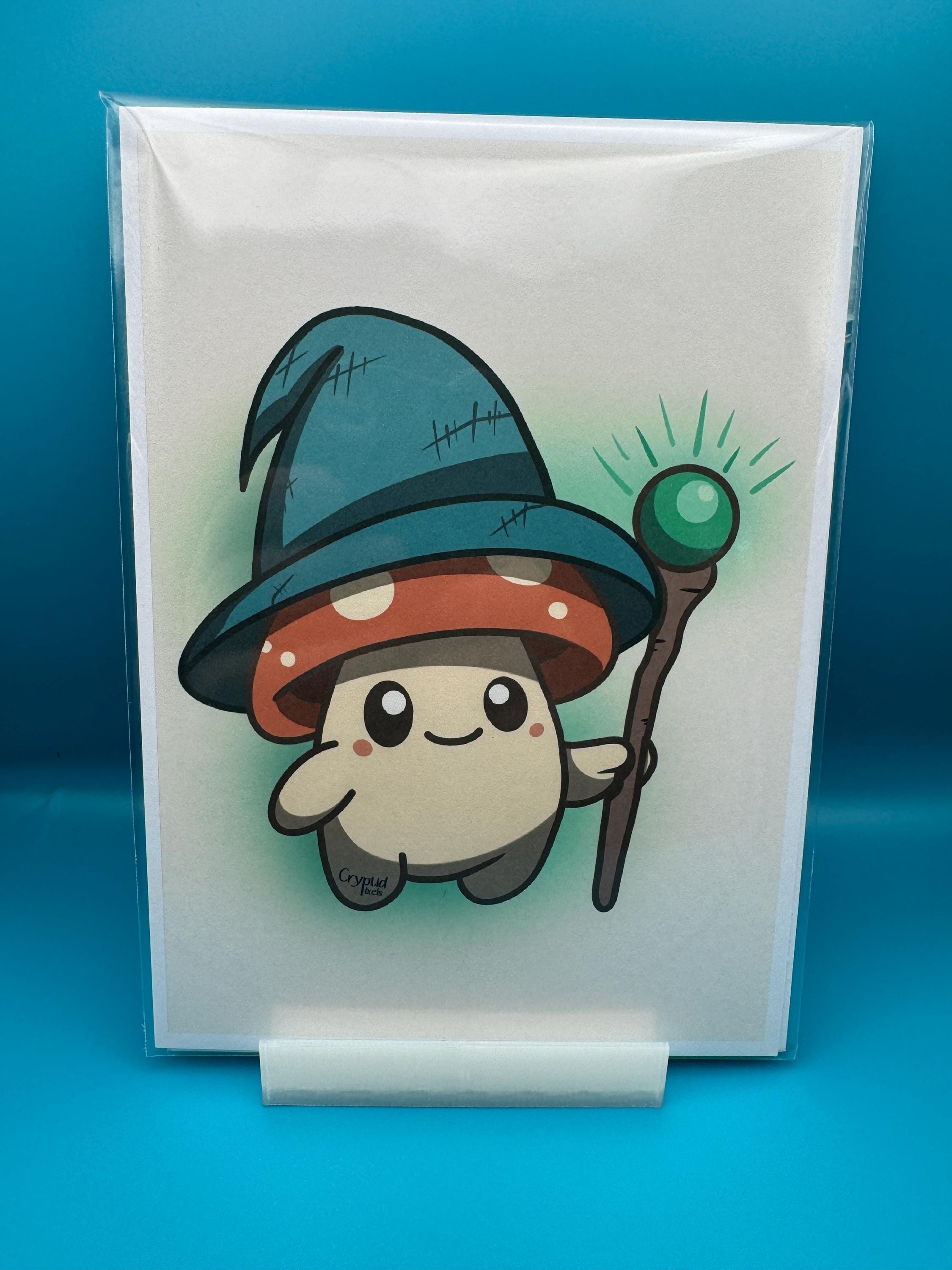 Sporelock the Wizard Art Print – Cottagecore Illustration - 5x7 in