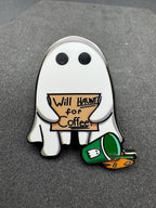 Ghost Coffee Enamel Pin - 1.5"