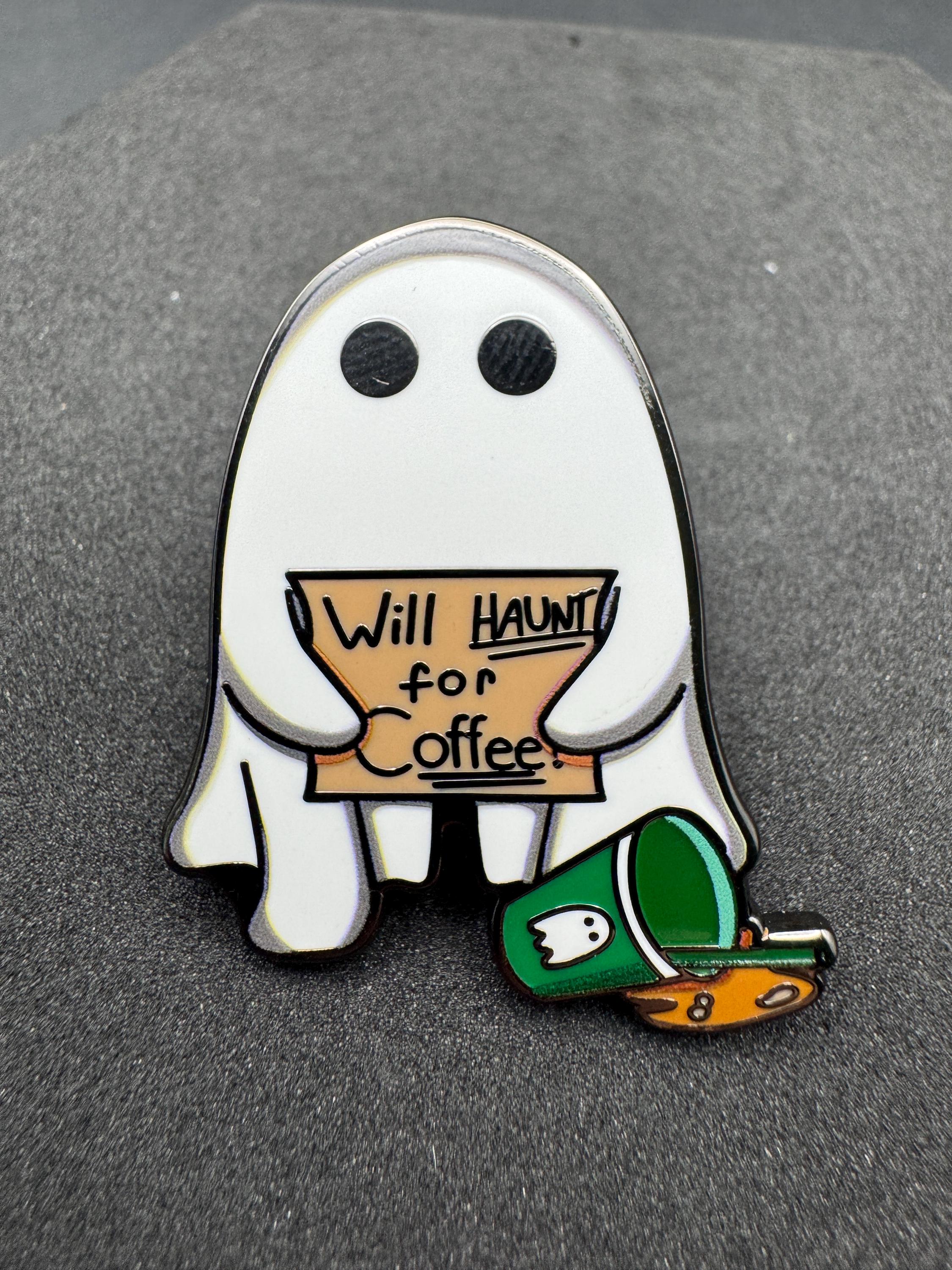 Ghost Coffee Enamel Pin - 1.5"