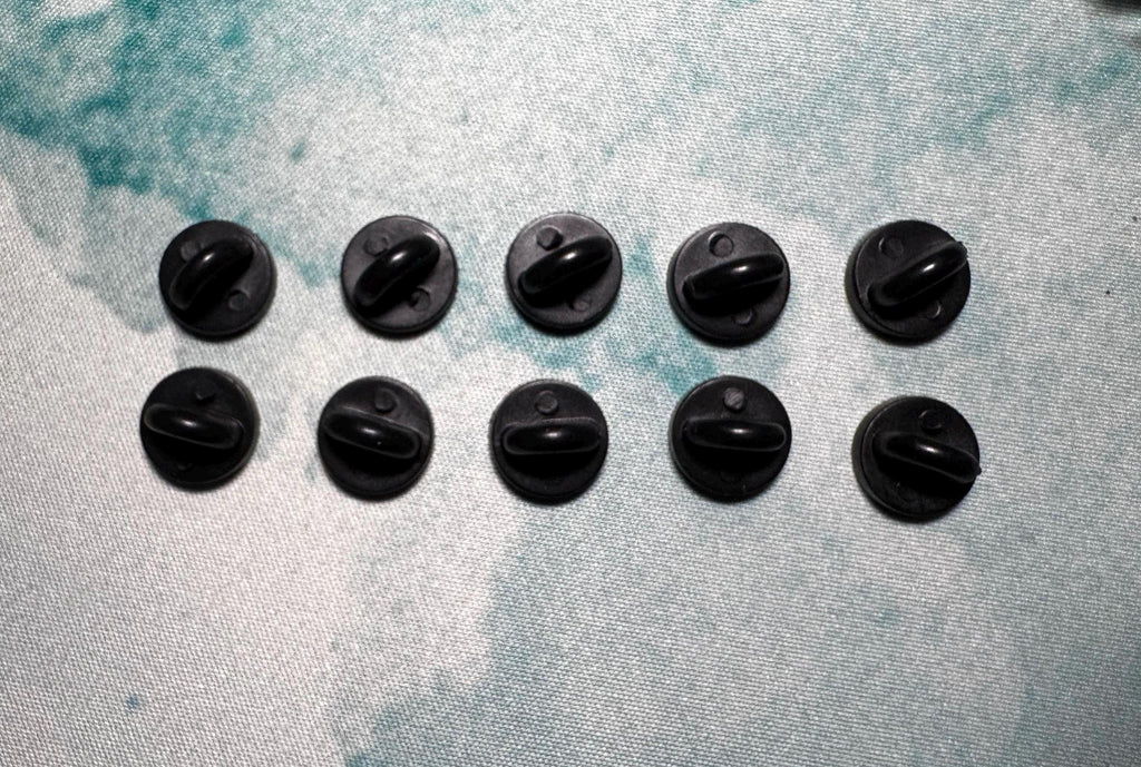 Black Enamel Pin Replacement Rubber Backs - (10 to 100 pcs)