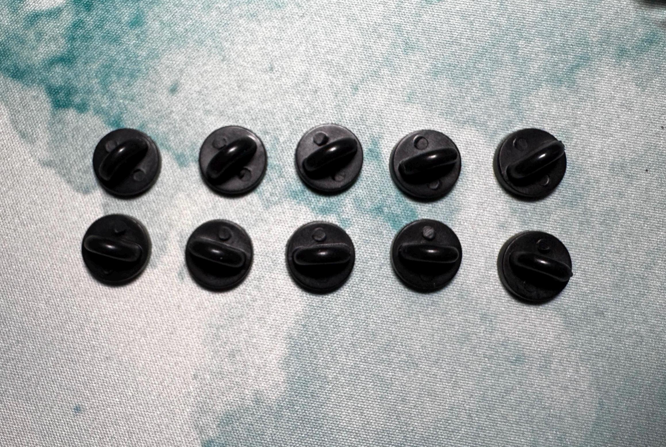 Black Enamel Pin Replacement Rubber Backs - (10 to 100 pcs)