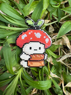 Pixel Mushroom Baker Enamel Pin – 1.5" (Sproutling Series)