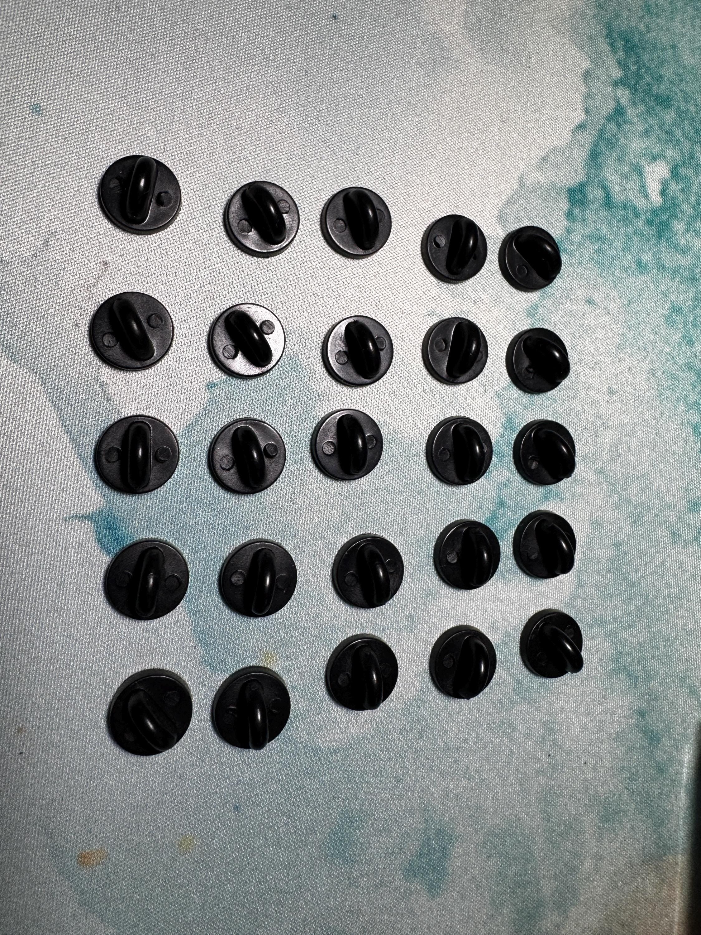Black Enamel Pin Replacement Rubber Backs - (10 to 100 pcs)
