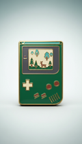 Retro Gameboy Forest Badge