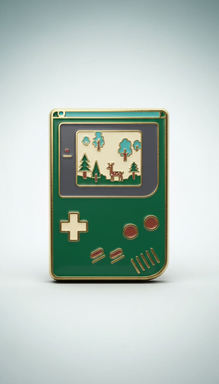 Retro Gameboy Forest Badge