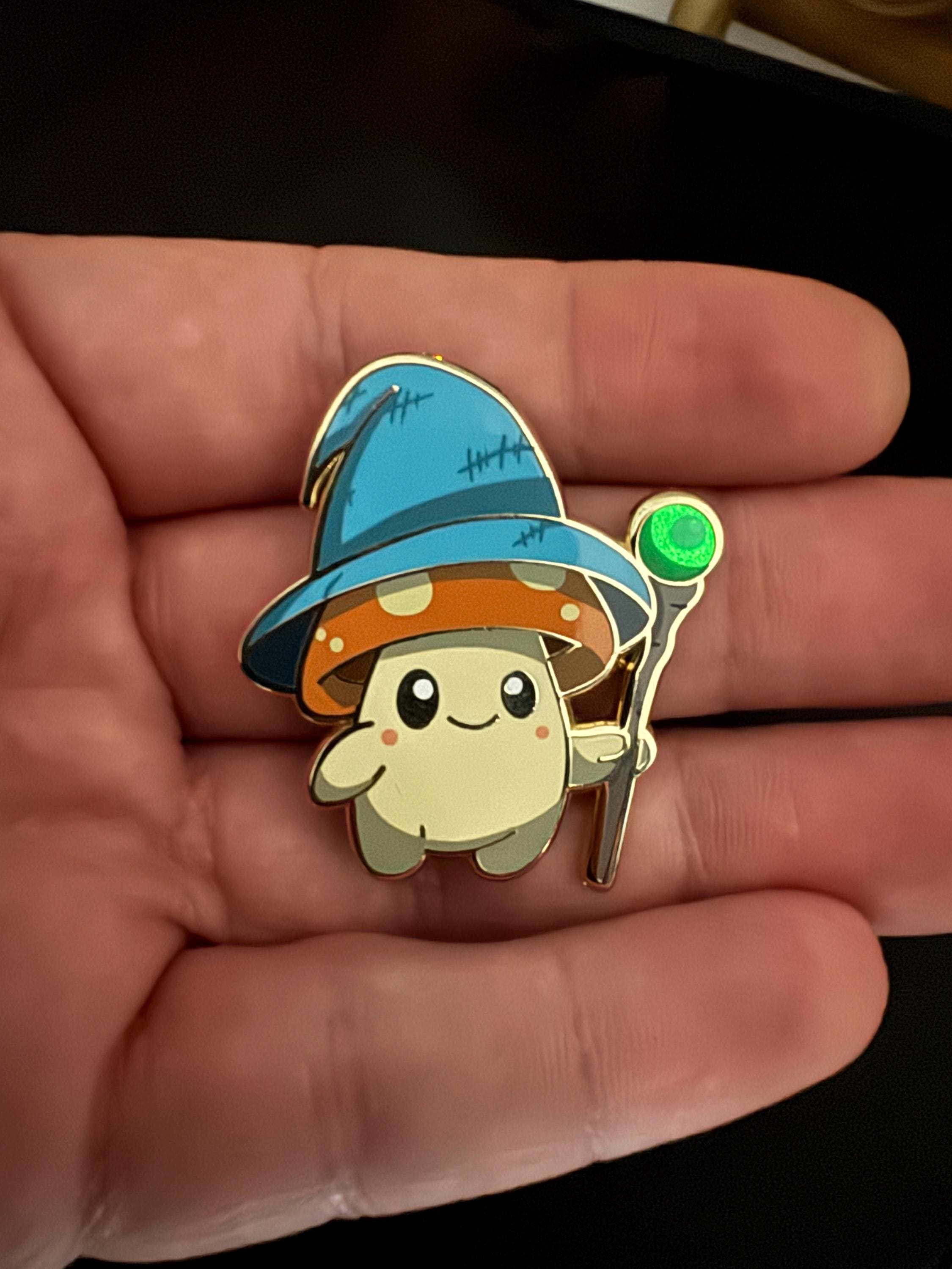 Sporelock the Wizard Mushroom Enamel Pin – 1.5" (Sproutling Series)