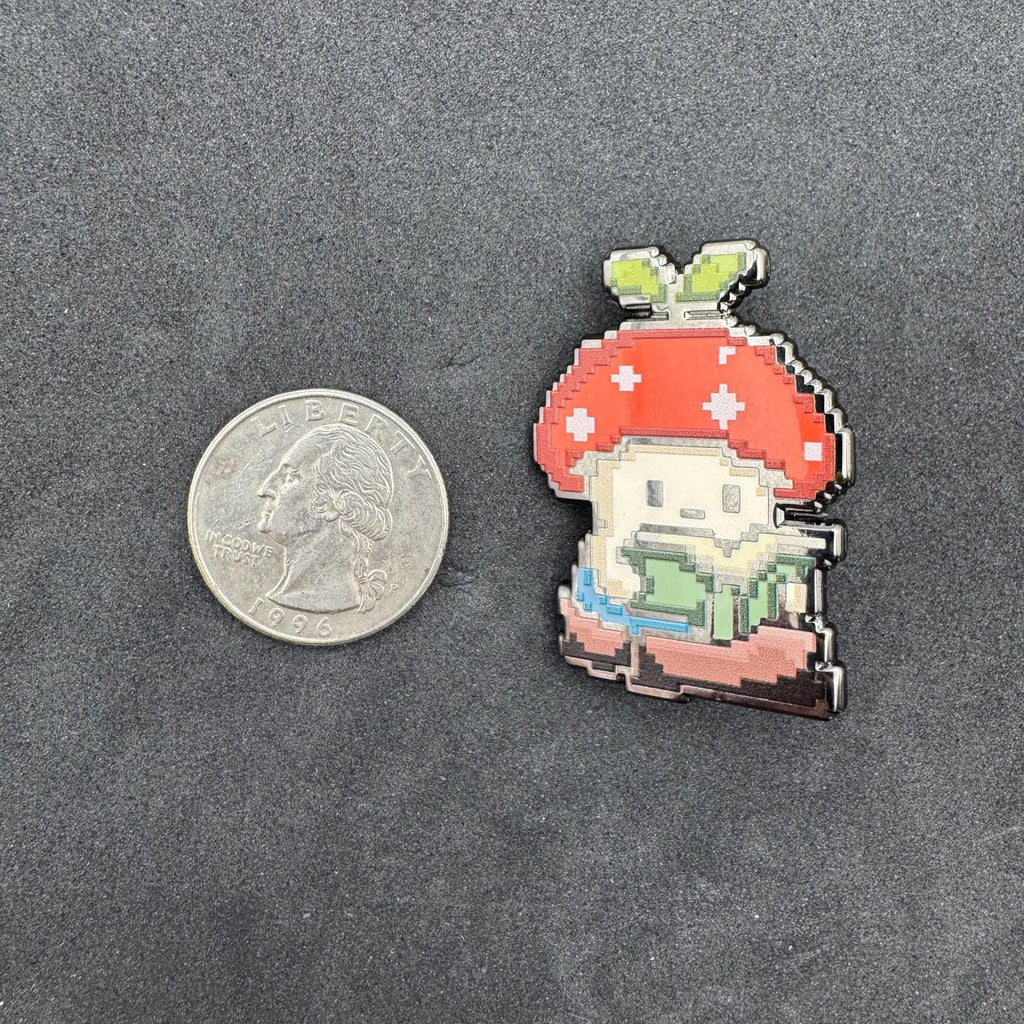 Reading Mushroom Enamel Pin – 1.5" (Sproutling Series)