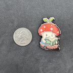 Reading Mushroom Enamel Pin – 1.5" (Sproutling Series)