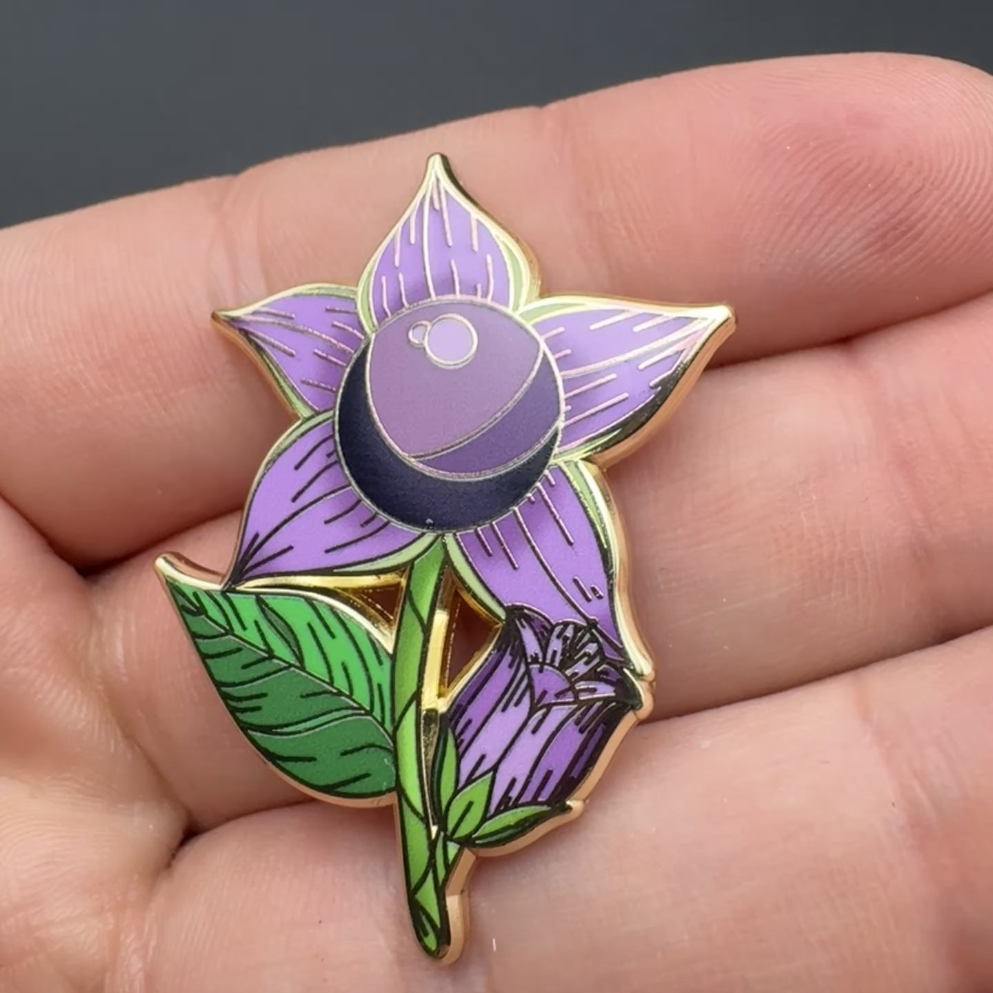 Belladonna Deadly Nightshade Enamel Pin - 1.5" (Poison Garden Series)