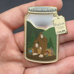 Bigfoot Sasquatch Terrarium Enamel Pin - 2" (Cryptidrarium Series)