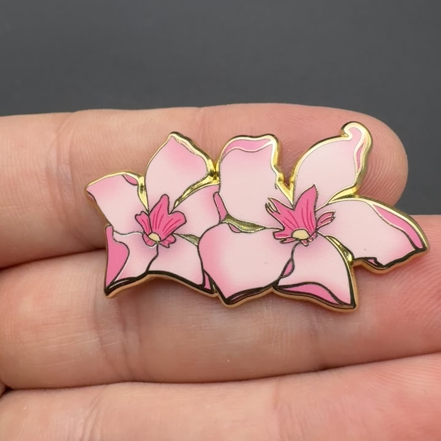 Oleander Flowers Enamel Pin - 1.5" (Poison Garden Series)