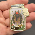 Mothman Terrarium Enamel Pin - 2" (Cryptidrarium Series)